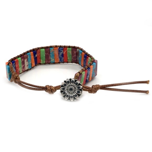 💥 UNIQUE, Emperor stones hand woven bracelet. - Picture 3 of 5